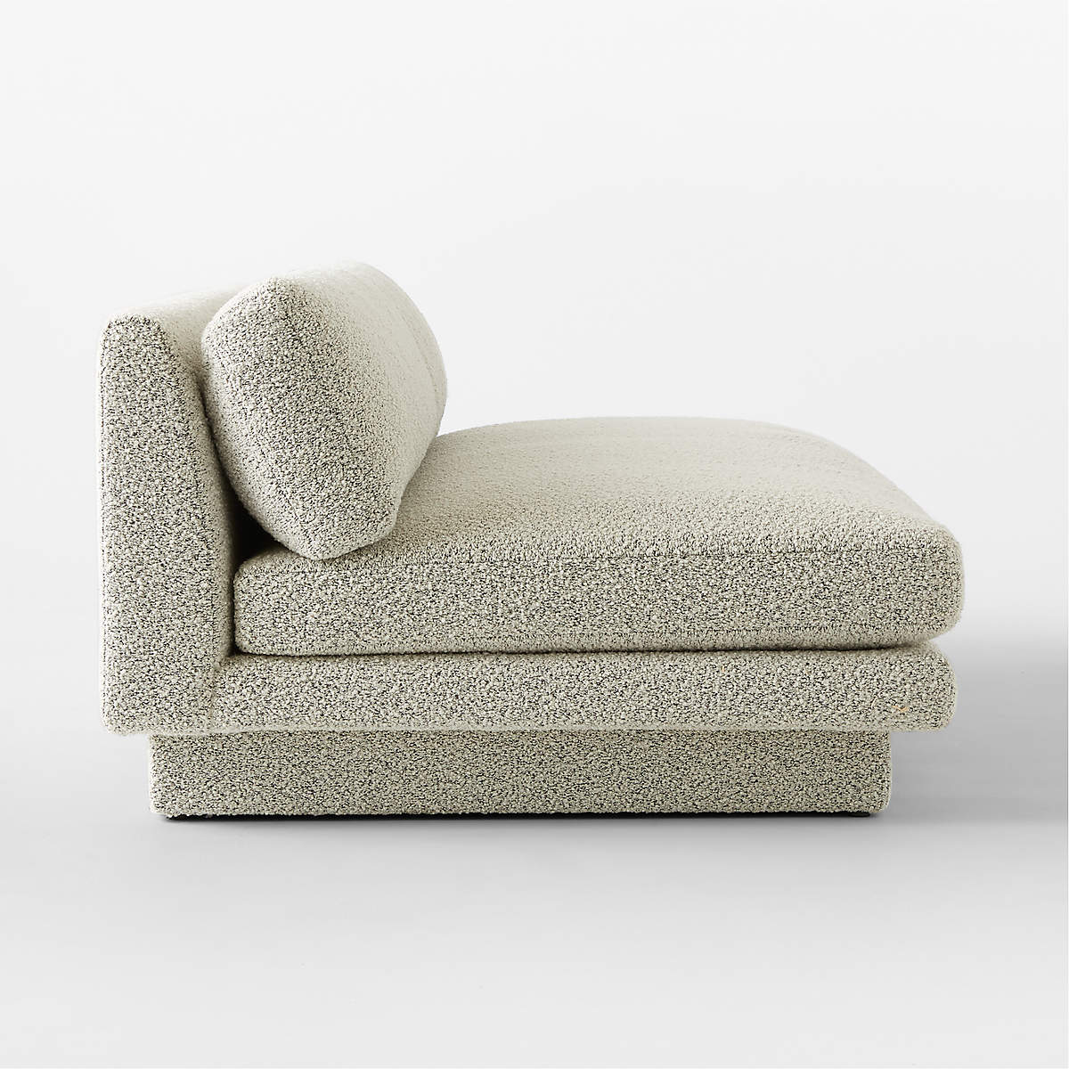 Plinth Armless Peppered Grey Boucle Sofa thumbnail 4