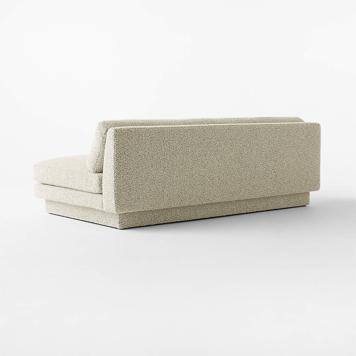 Plinth Armless Peppered Grey Boucle Sofa thumbnail 5