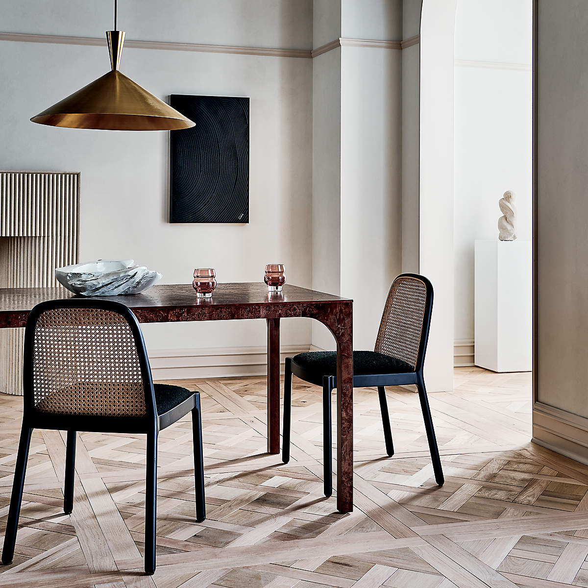 Nadia Black Cane Dining Chair thumbnail 2