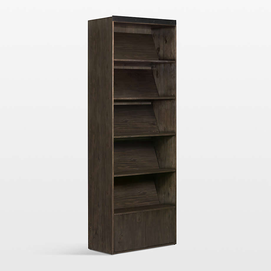 Natasha Dark Chocolate Pine Wood Bookcase with Shelves thumbnail 2