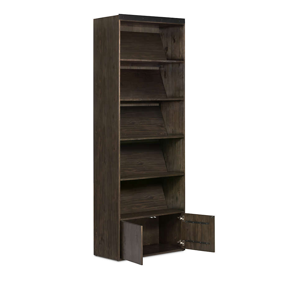 Natasha Dark Chocolate Pine Wood Bookcase with Shelves thumbnail 4