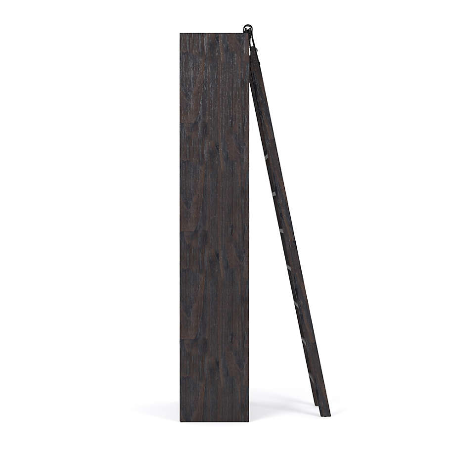 Natasha Dark Chocolate Pine Wood Bookcase with Ladder Set thumbnail 3