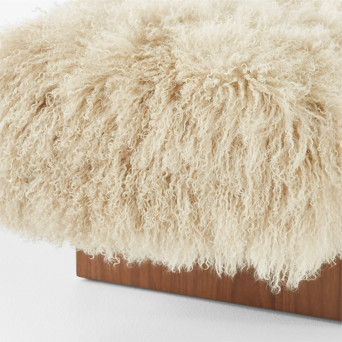 SOCCA TAUPE SHEEPSKIN UPHOLSTERED BENCH 67'' thumbnail 4