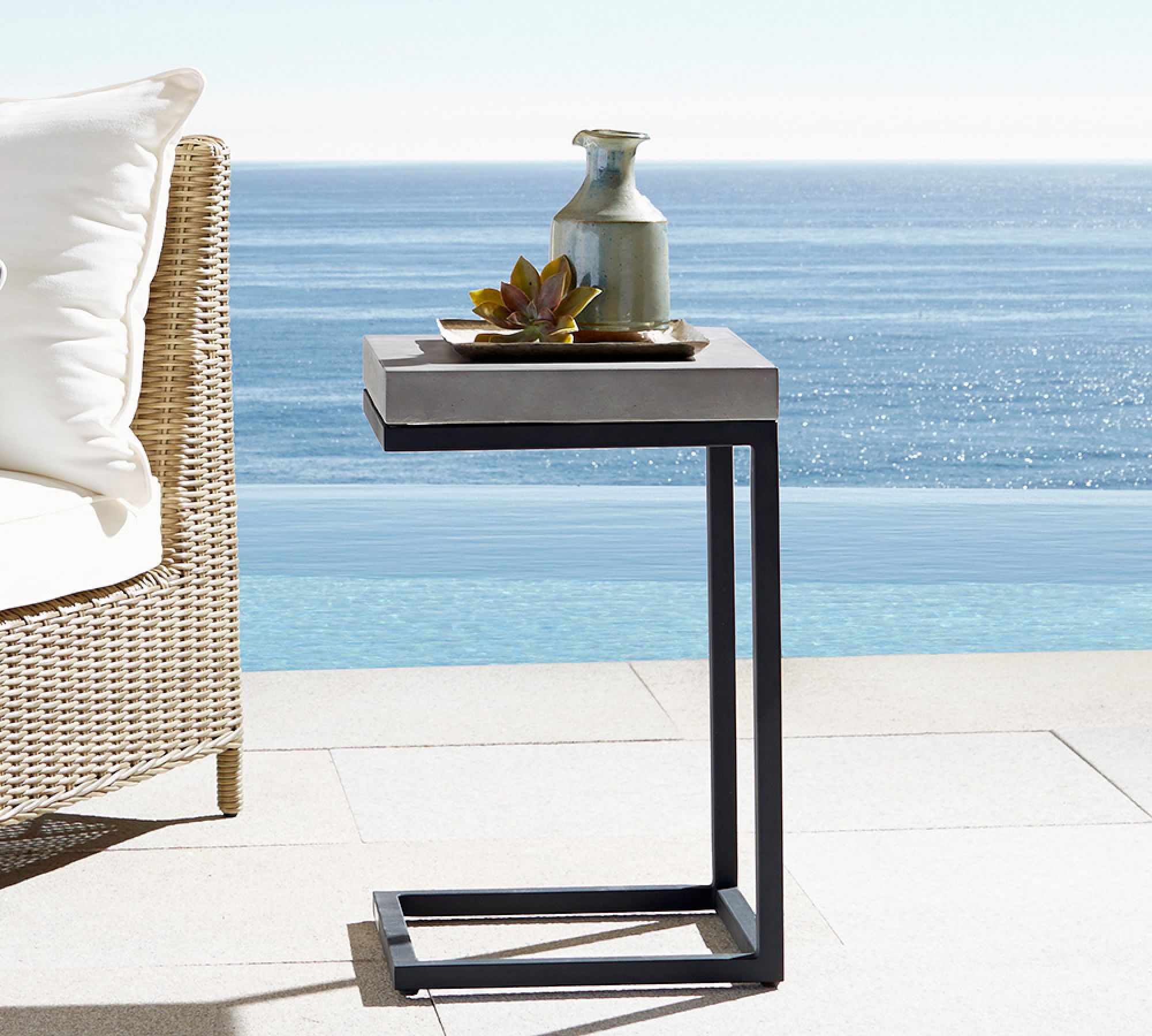Sloan Indoor Outdoor Concrete And Iron C Table thumbnail 2