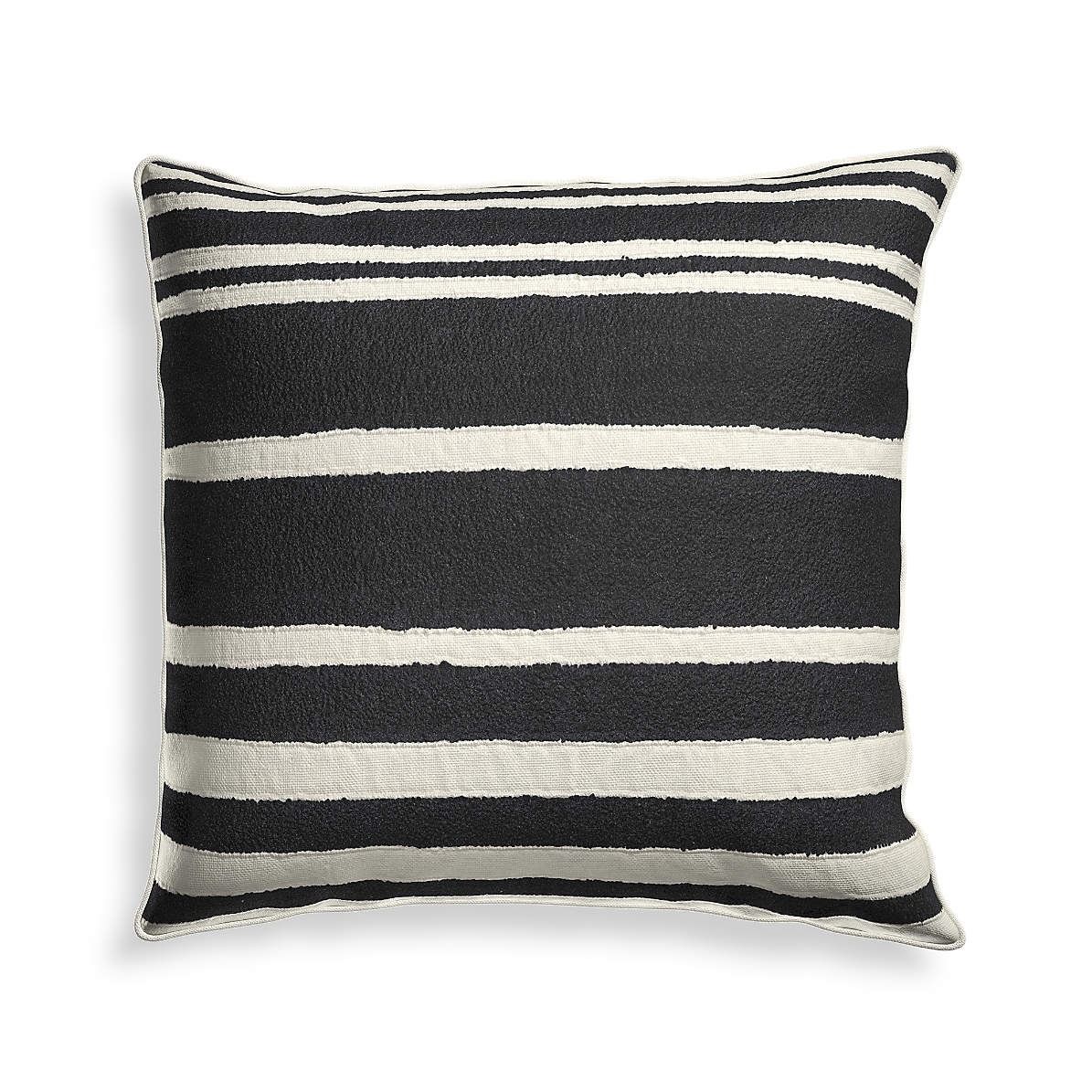 Mohave 20"x20" Wide Black Stripe Indoor Outdoor Pillow with insert thumbnail 3