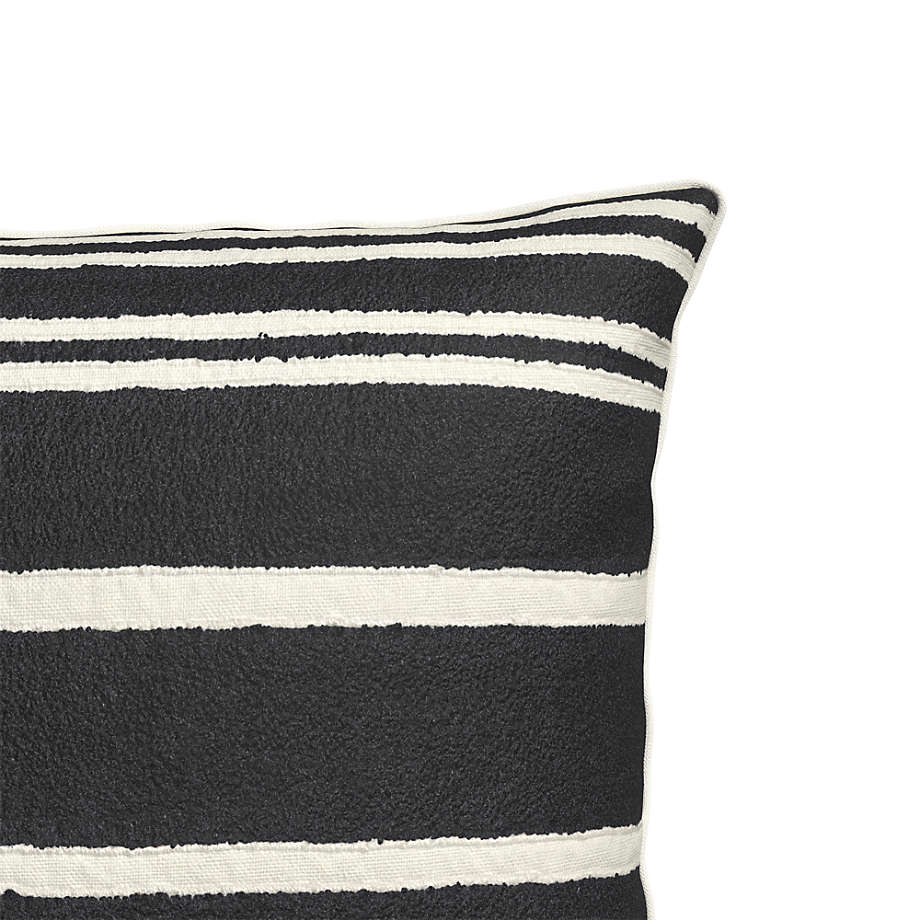 Mohave 20"x20" Wide Black Stripe Indoor Outdoor Pillow with insert thumbnail 4