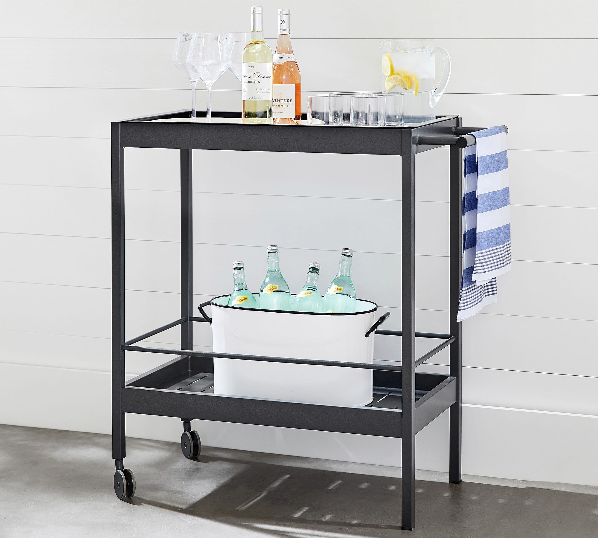 Indio 34 Metal Patio Bar Cart thumbnail 2