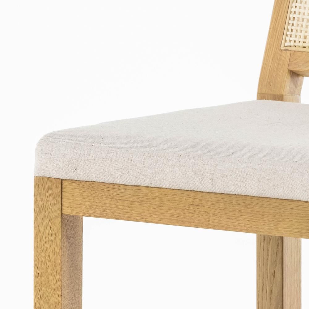 Allie Coastal Light Brown Oak Wood Woven Cane Beige Performance Counter Stool thumbnail 5
