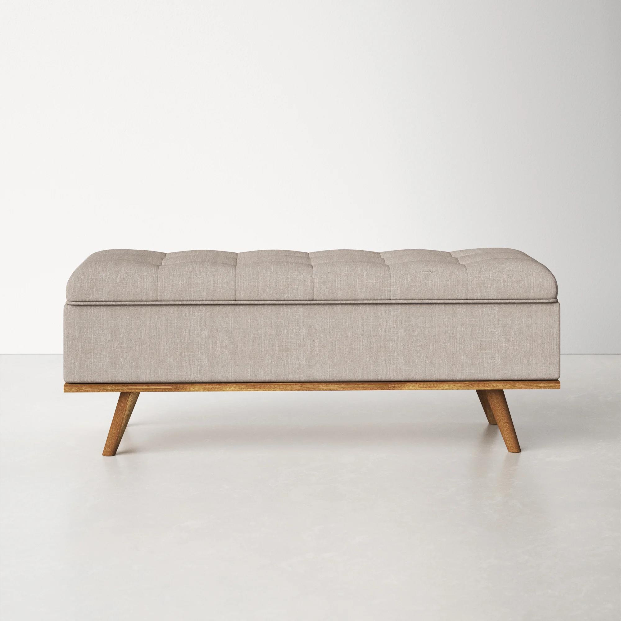 Davina Upholstered Flip Top Storage Bench thumbnail 3