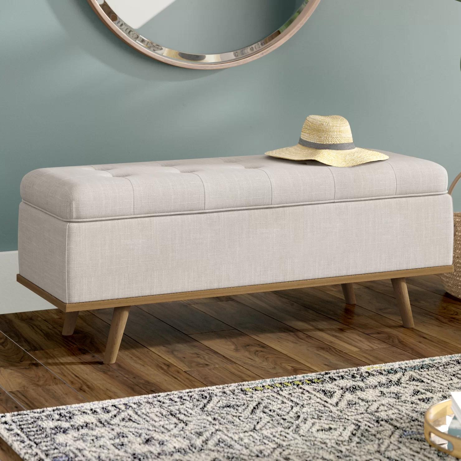 Davina Upholstered Flip Top Storage Bench thumbnail 8