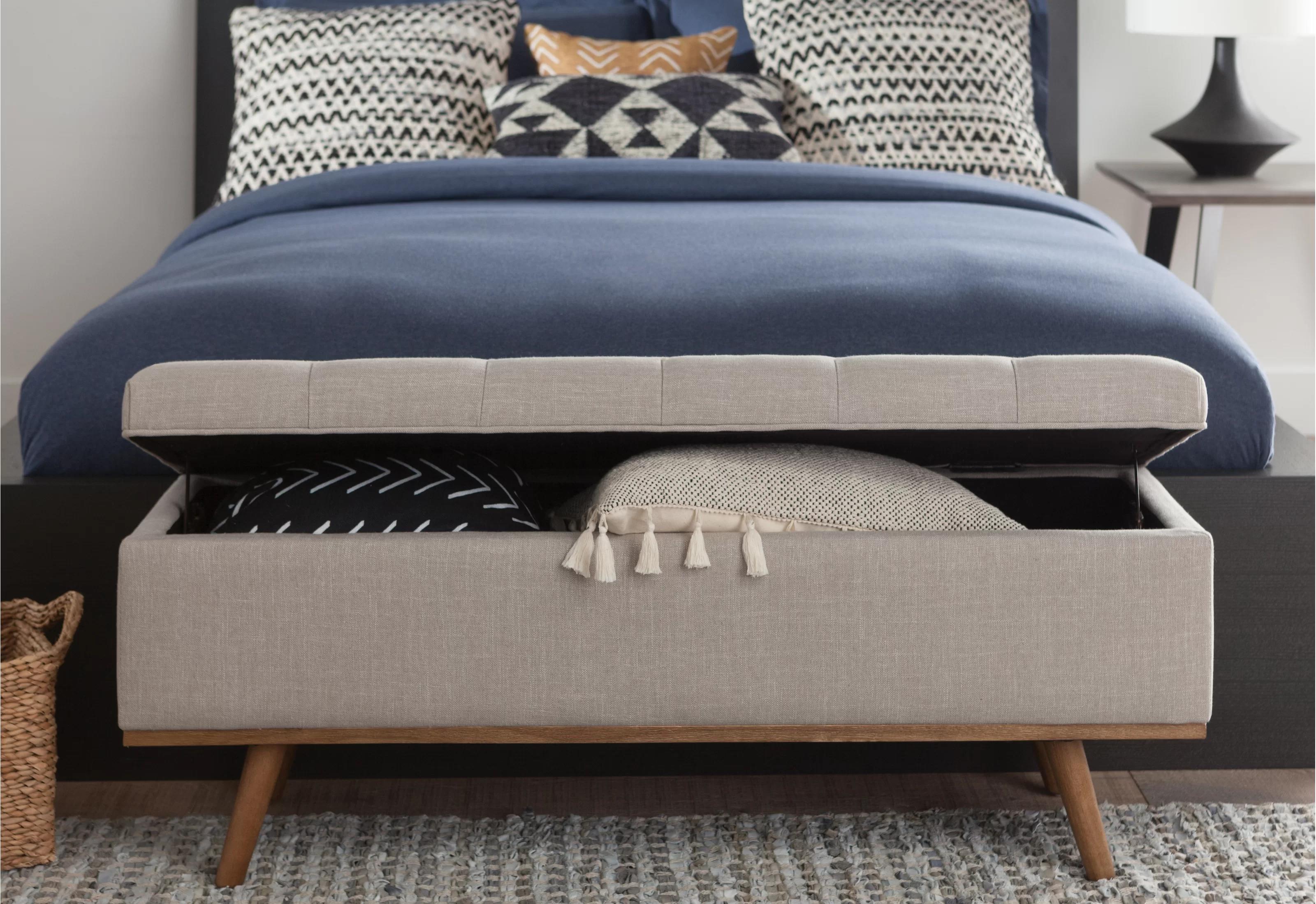 Davina Upholstered Flip Top Storage Bench thumbnail 9