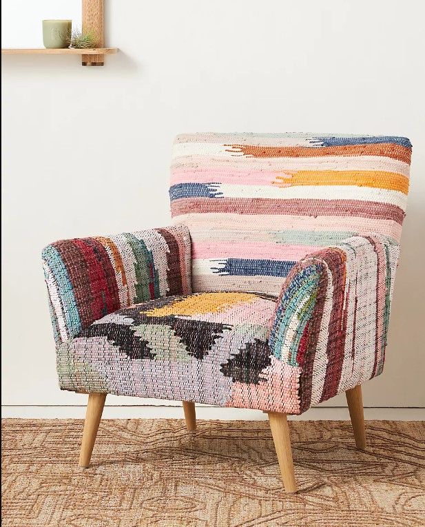 Woven Marija Rag Rug Accent Chair thumbnail 2