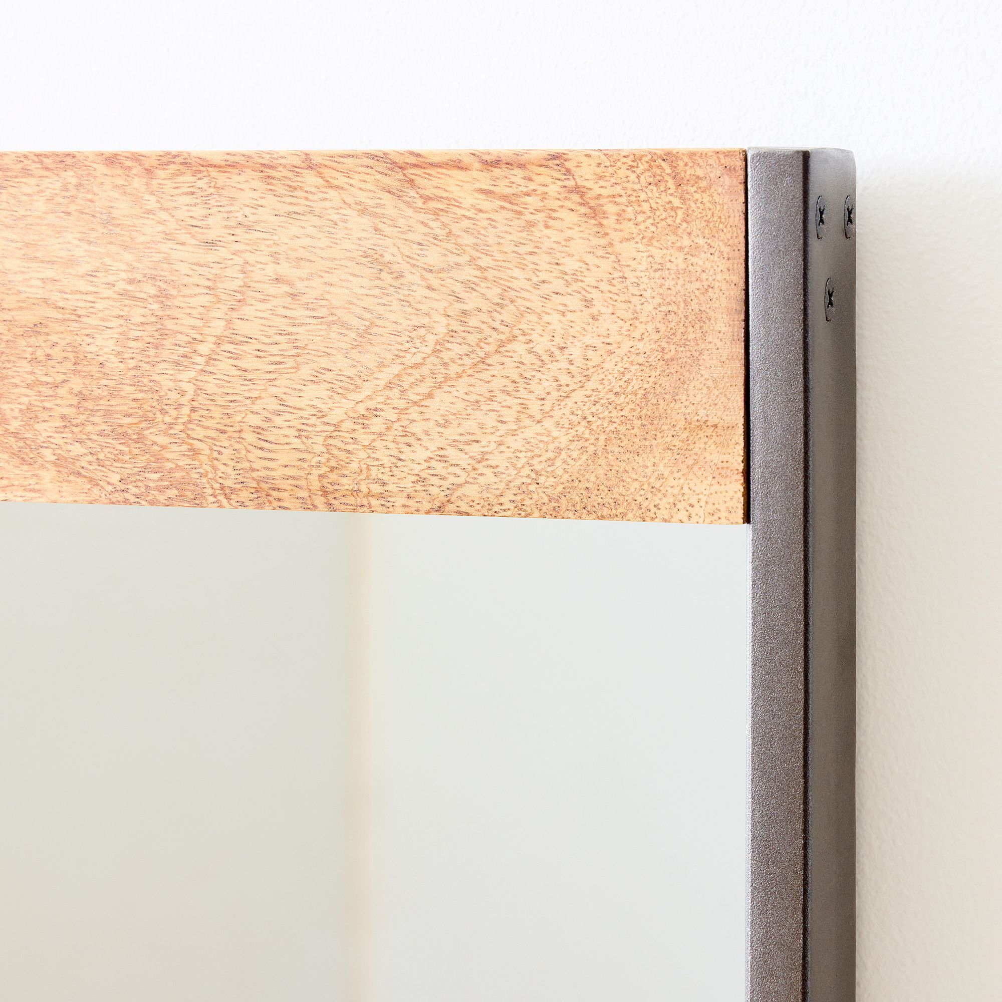 Industrial Metal & Wood Wall Mirror thumbnail 2
