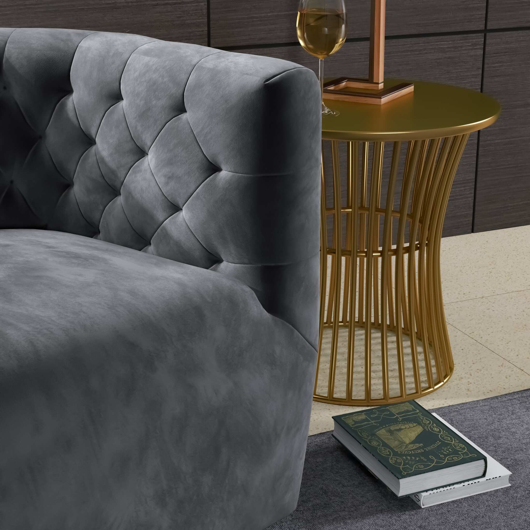 Luxor Mid Century Modern Velvet Swivel Accent Comfy Chair thumbnail 3
