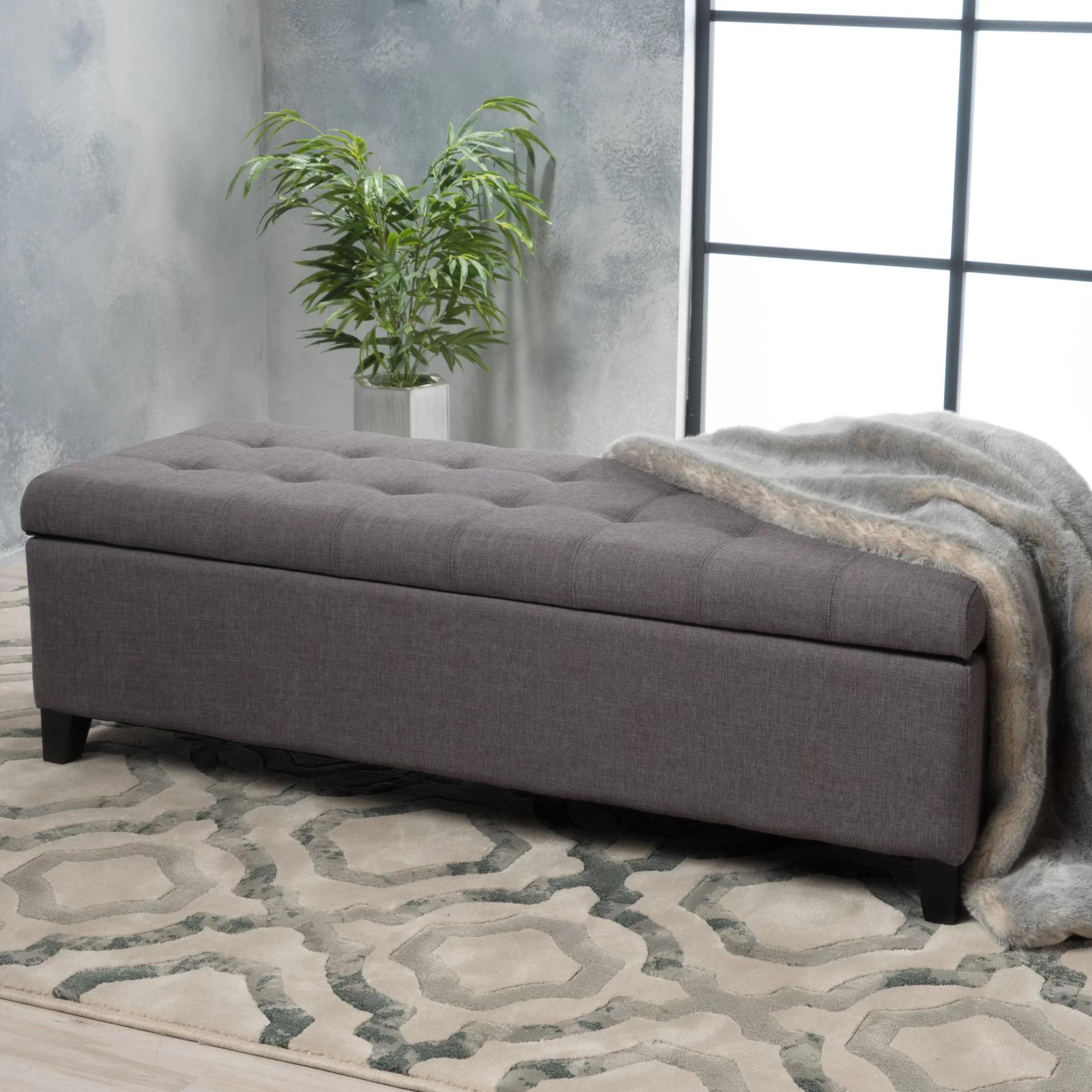 Ledger Upholstered Storage Ottoman thumbnail 2