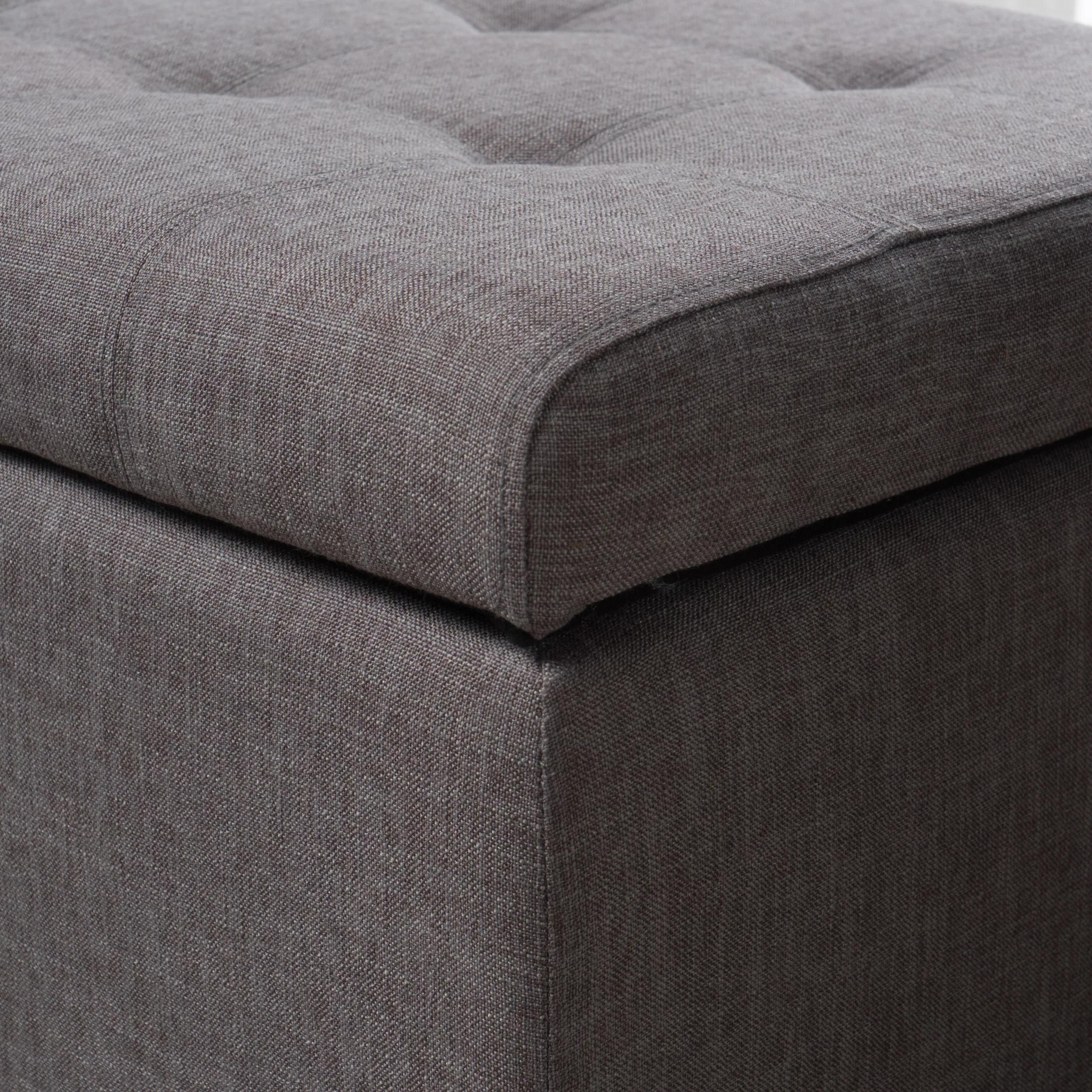 Ledger Upholstered Storage Ottoman thumbnail 6