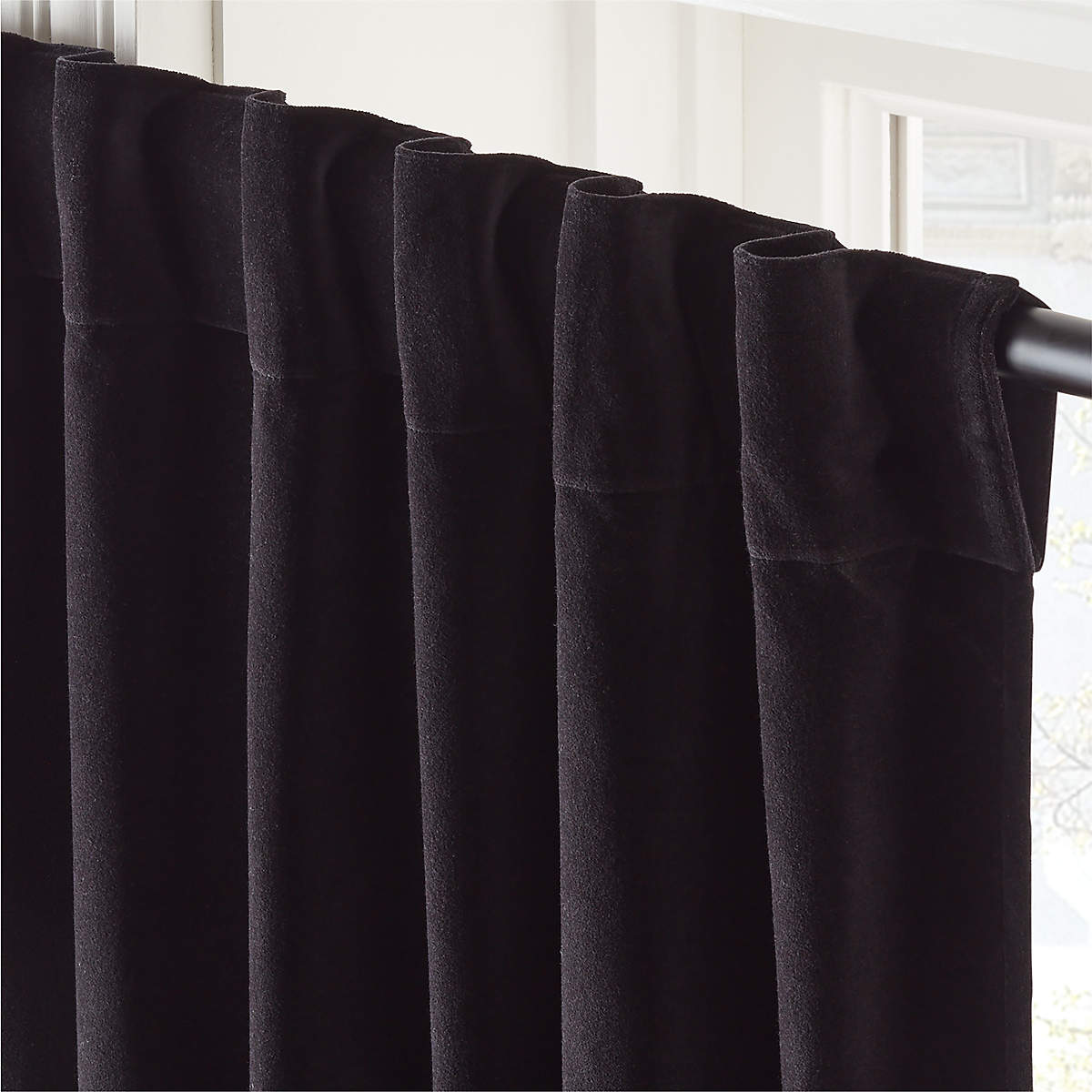 Black Velvet Window Curtain Panel 108" thumbnail 2