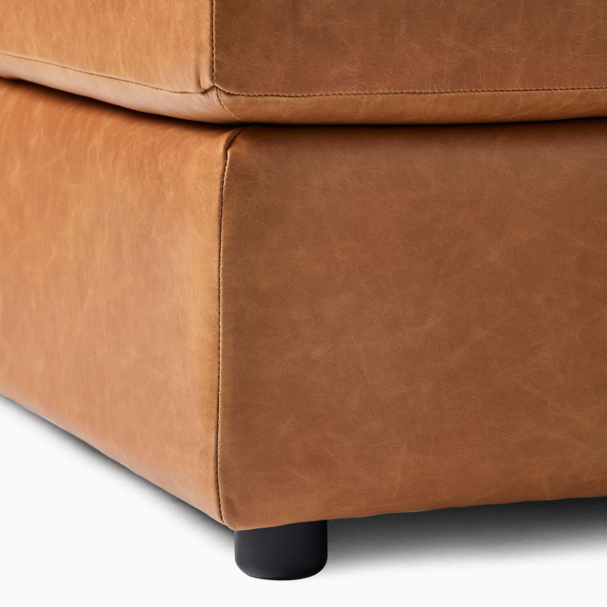 Marin Leather Ottoman thumbnail 4