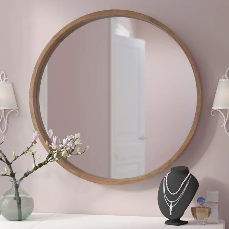 Loftis Round Solid Wood Wall Mirror thumbnail 2