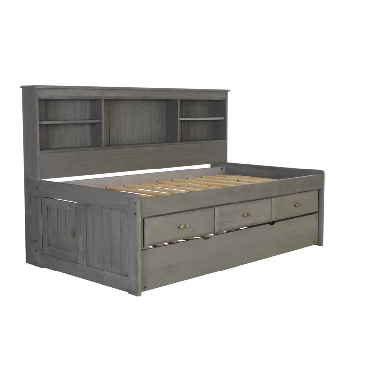 Iron Acton Solid Wood Daybed with Bookcase thumbnail 2