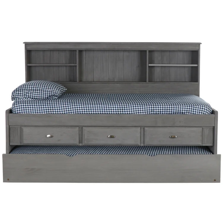 Iron Acton Solid Wood Daybed with Bookcase thumbnail 3