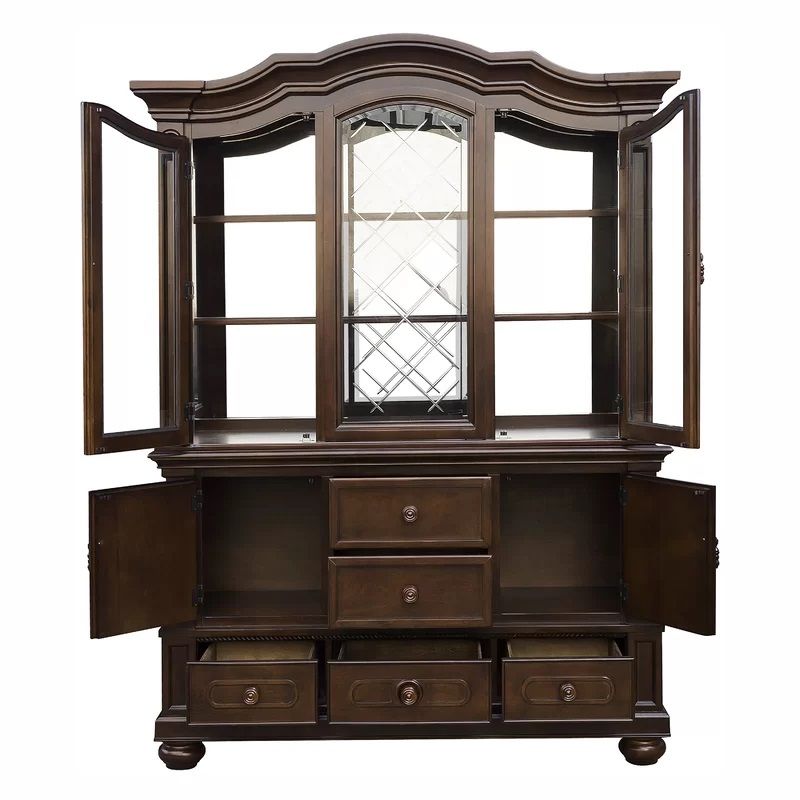 Engles Wide Mirrored Back China Cabinet thumbnail 4