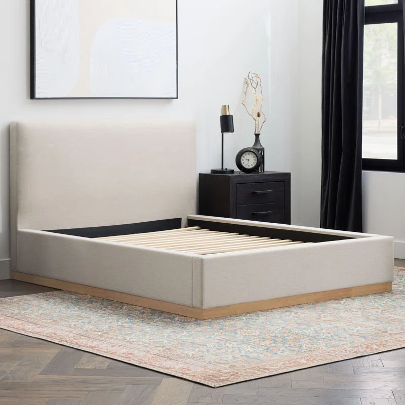 Grounded Upholstered Wood Base Bed thumbnail 2