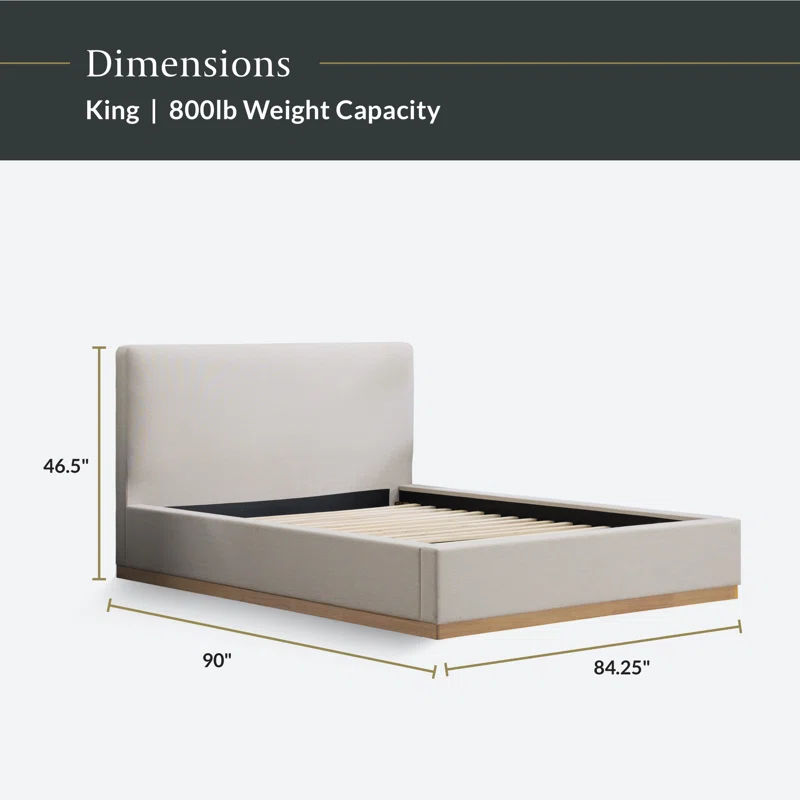 Grounded Upholstered Wood Base Bed thumbnail 4