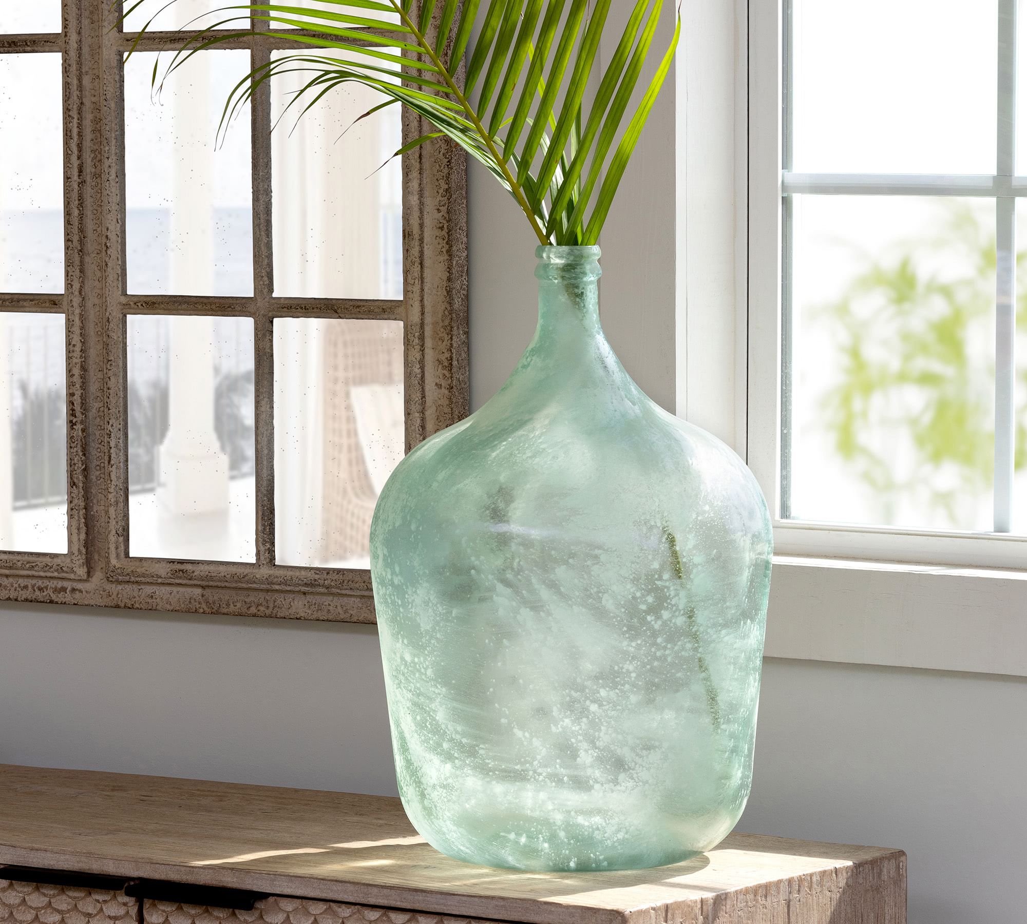 Frosted Recycled Glass Demijohn Vase thumbnail 2