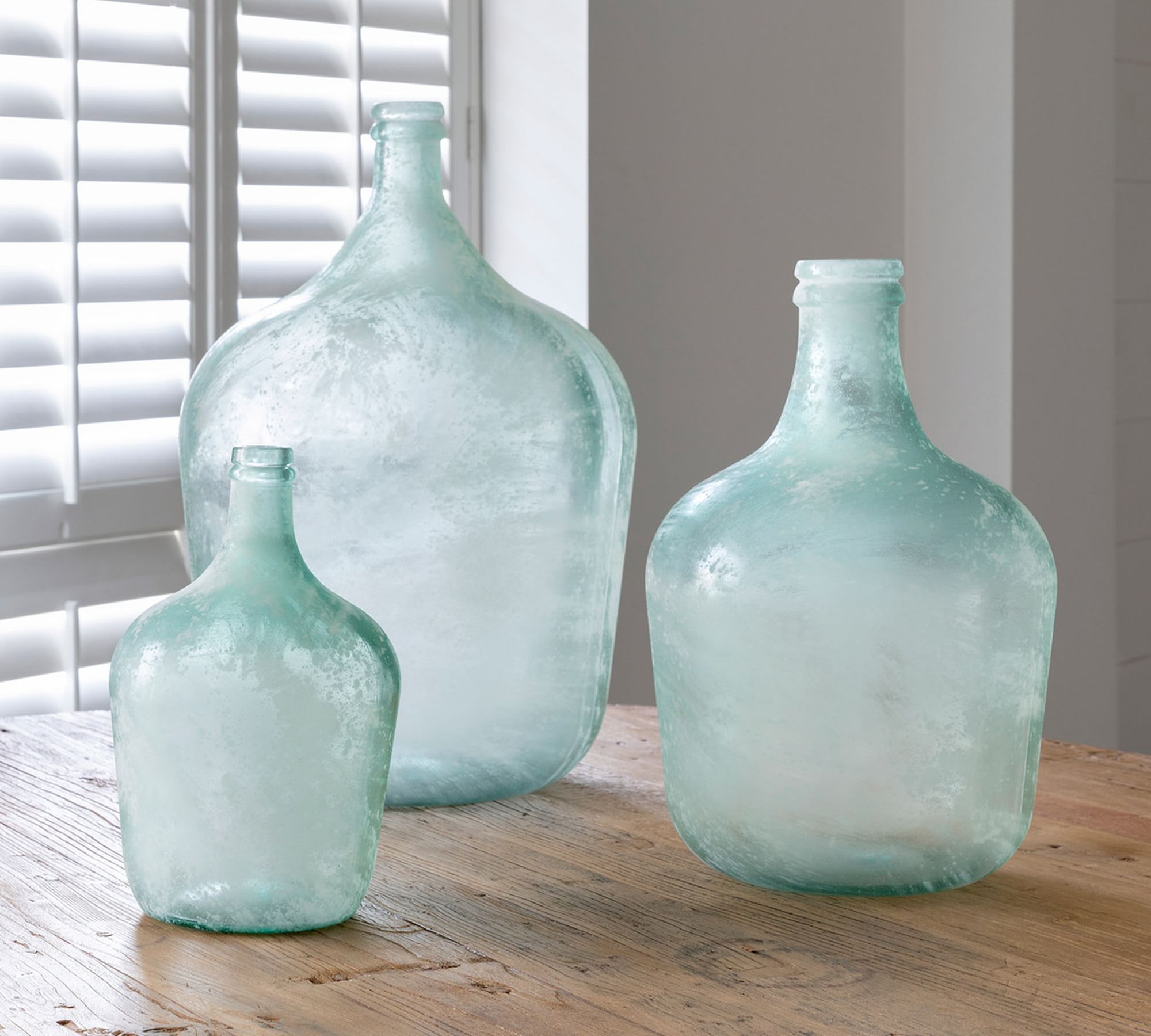Frosted Recycled Glass Demijohn Vase thumbnail 3