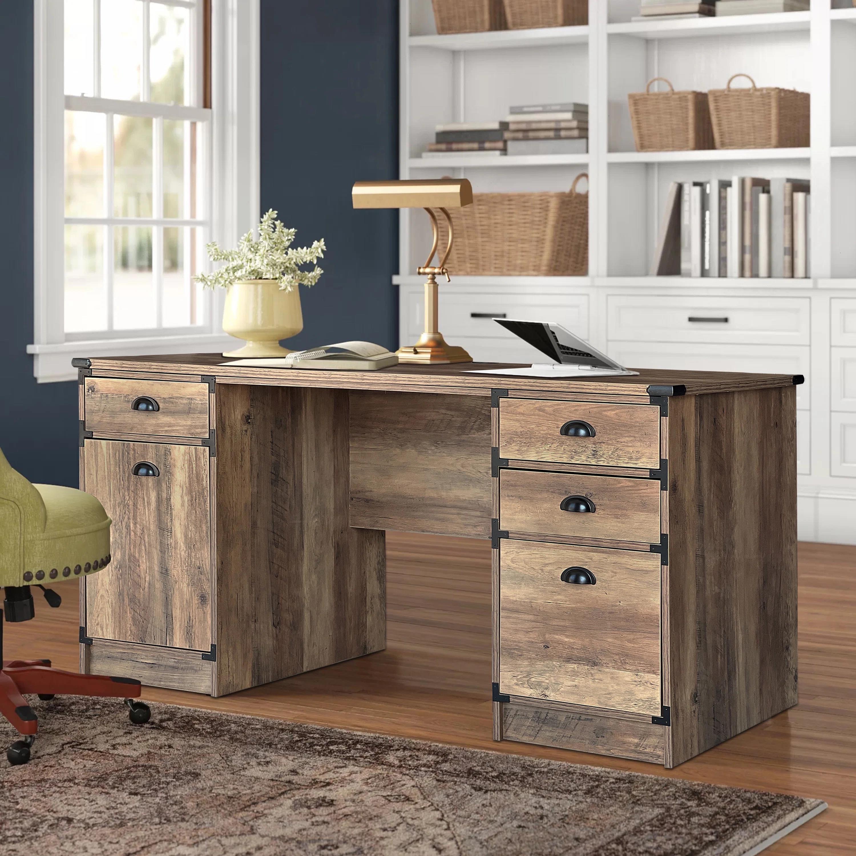 Ayva Executive Desk with Drawers thumbnail 2