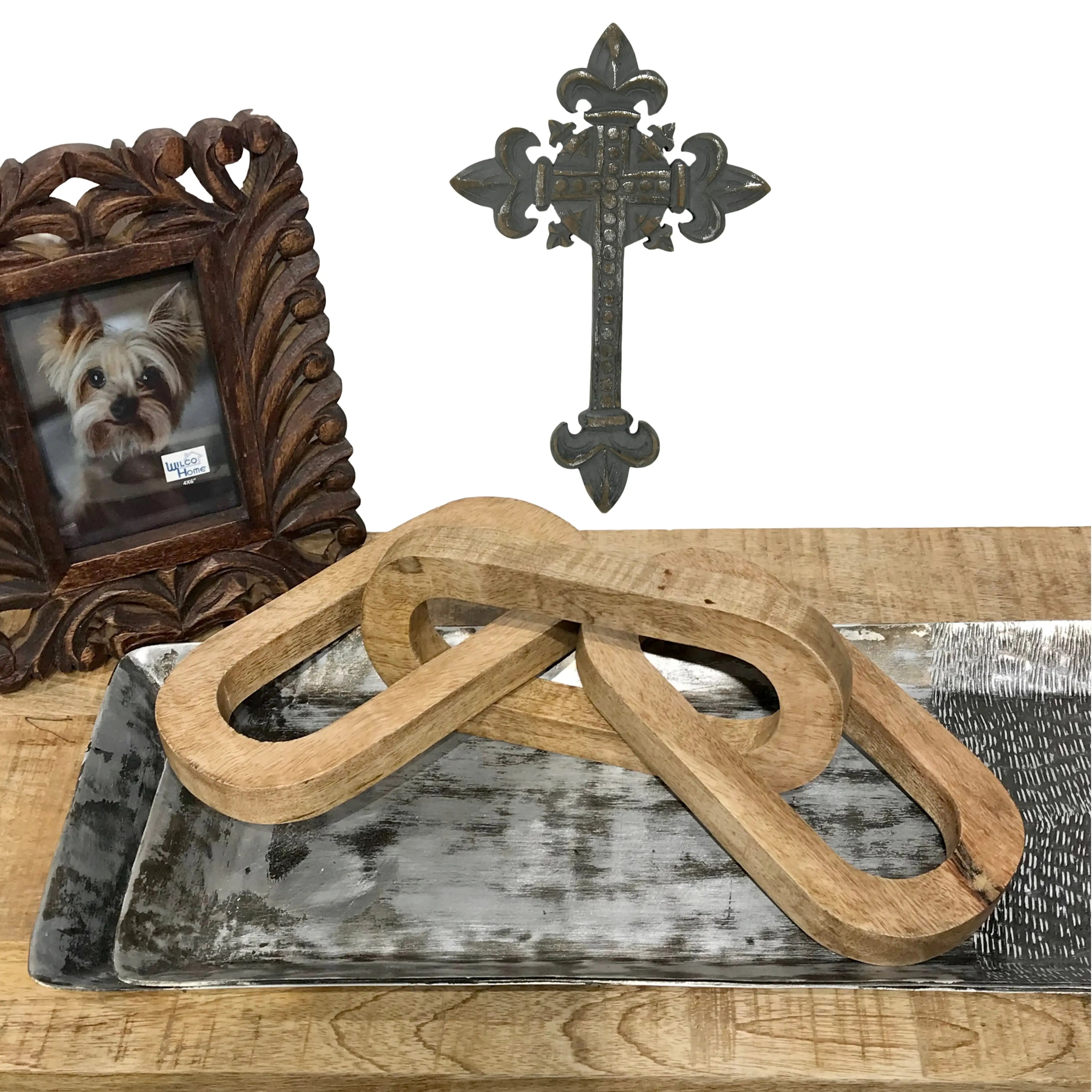 Cryptic Mango Wood Chain Link Table thumbnail 2