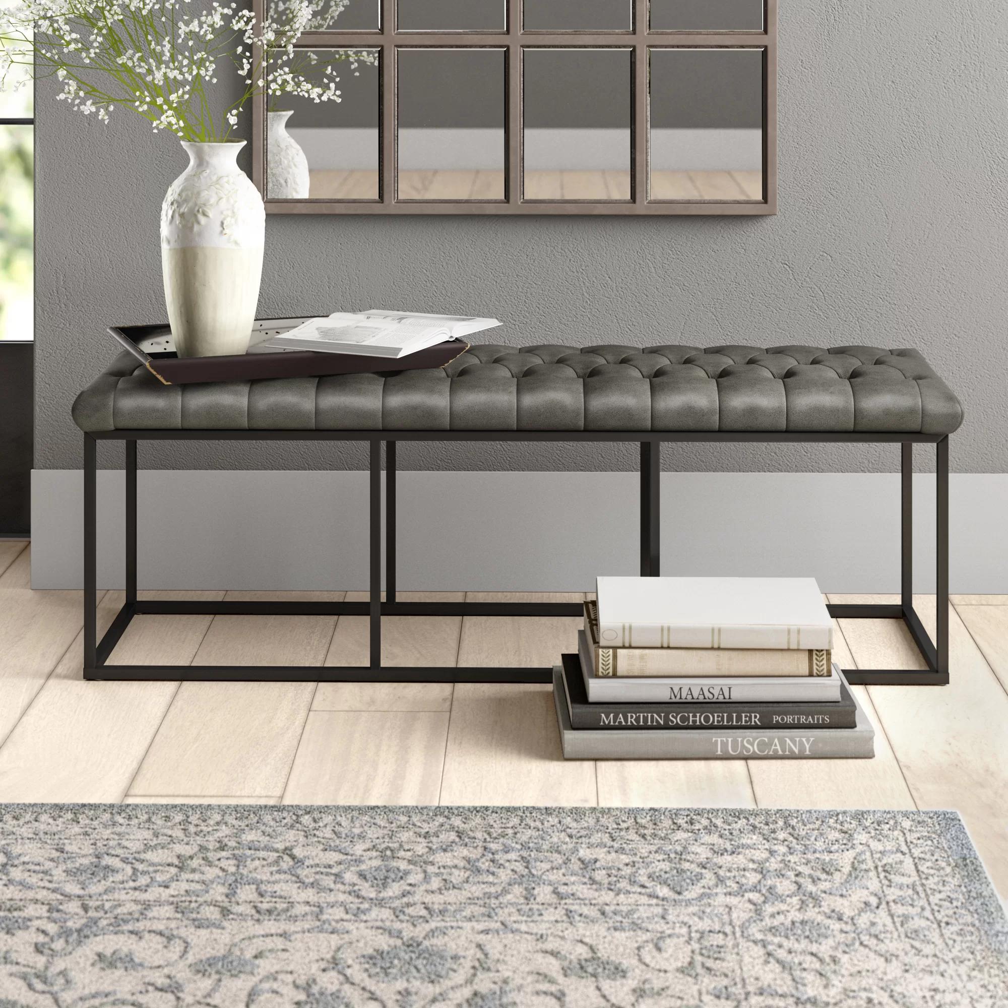 Thrapst Faux Leather Bench thumbnail 2