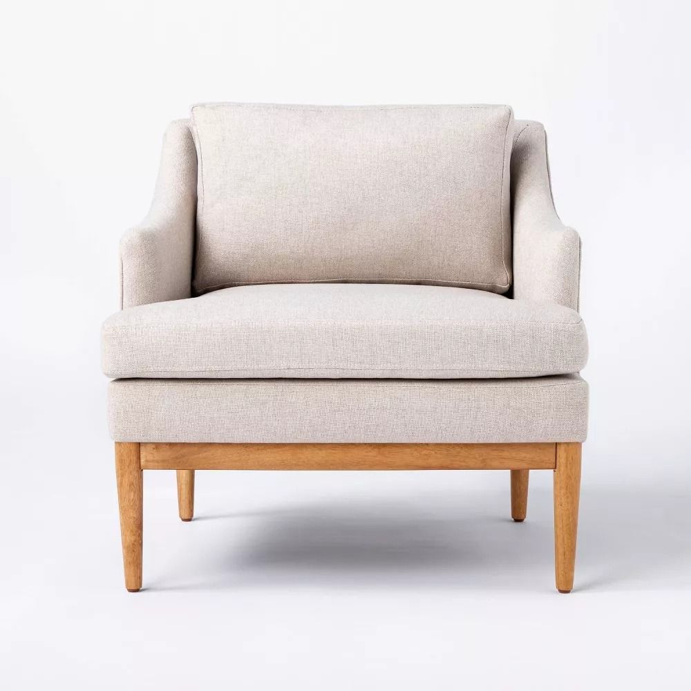 Howell Upholstered Accent Chair with Wood Base thumbnail 3
