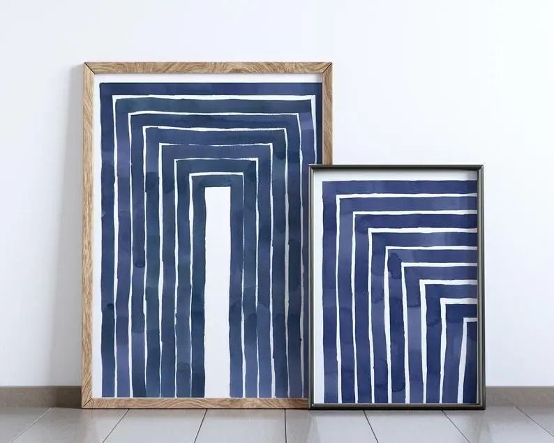 Navy Blue Arc Frame Print 16x20 thumbnail 2