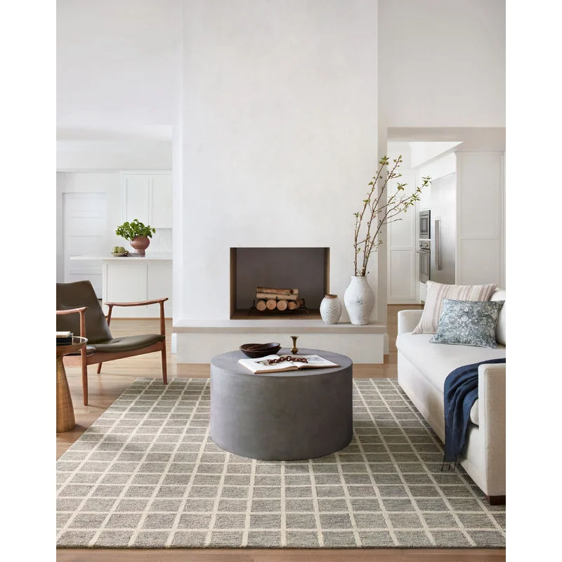 Chris Loves Julia x Loloi Polly Checkered Slate/Ivory Area Rug thumbnail 4