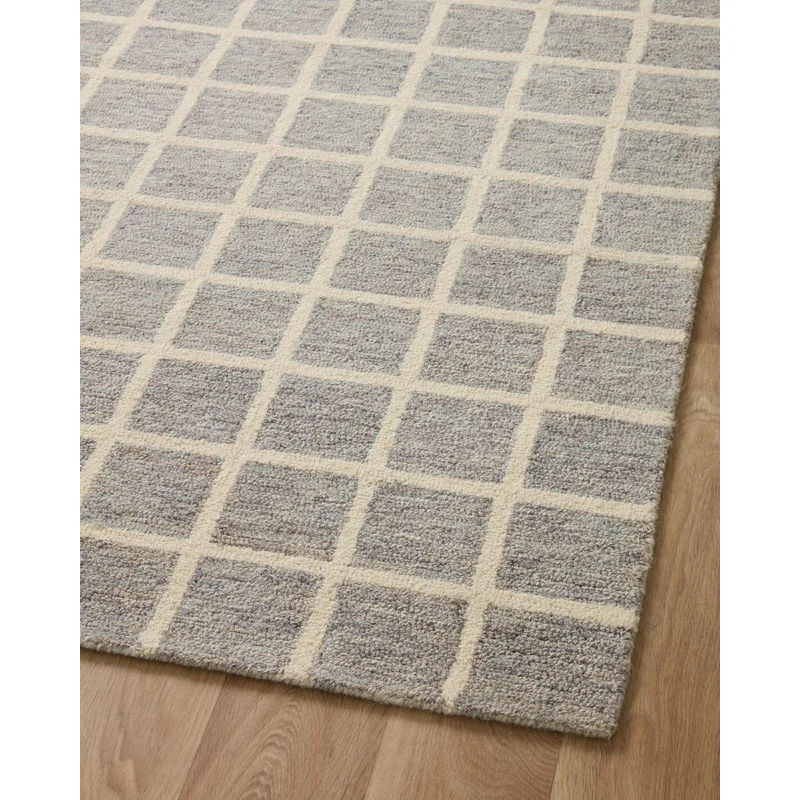 Chris Loves Julia x Loloi Polly Checkered Slate/Ivory Area Rug thumbnail 6