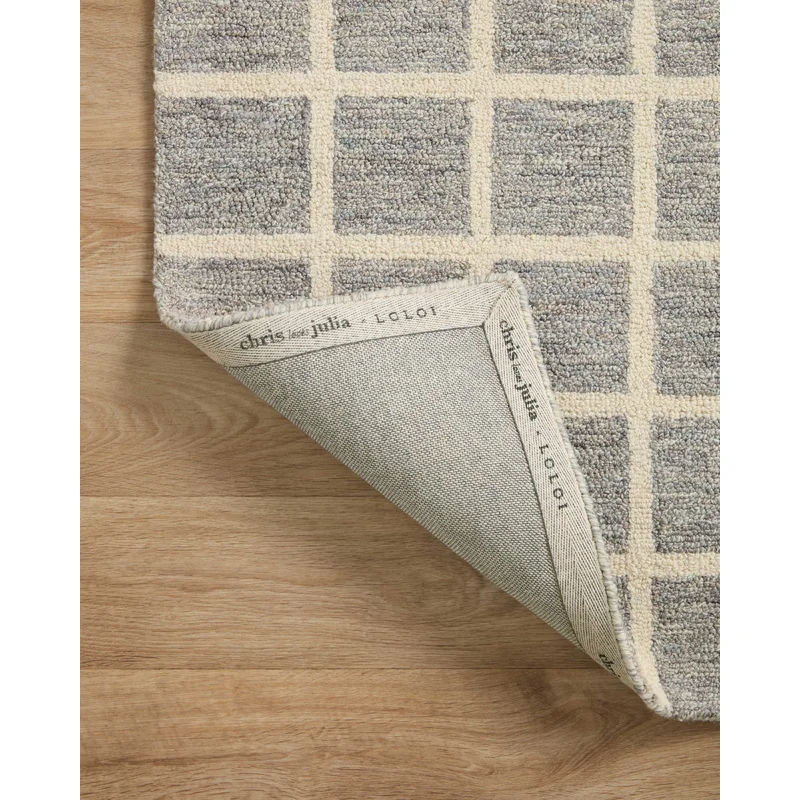 Chris Loves Julia x Loloi Polly Checkered Slate/Ivory Area Rug thumbnail 7