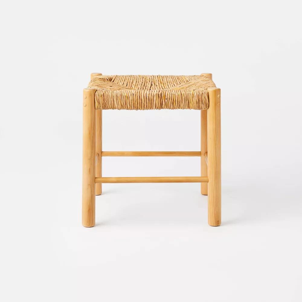 Moro Canyon Woven Ottoman with Wood Legs Natural thumbnail 3