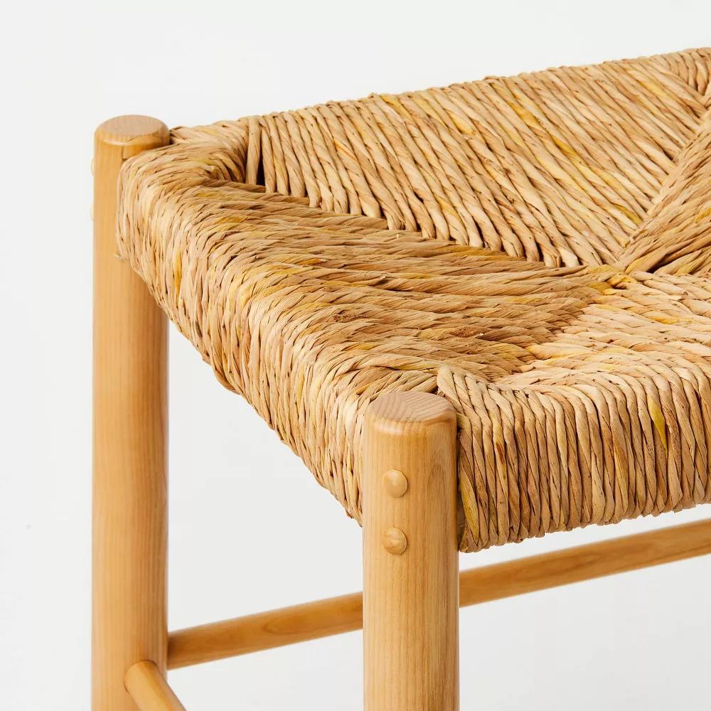 Moro Canyon Woven Ottoman with Wood Legs Natural thumbnail 4