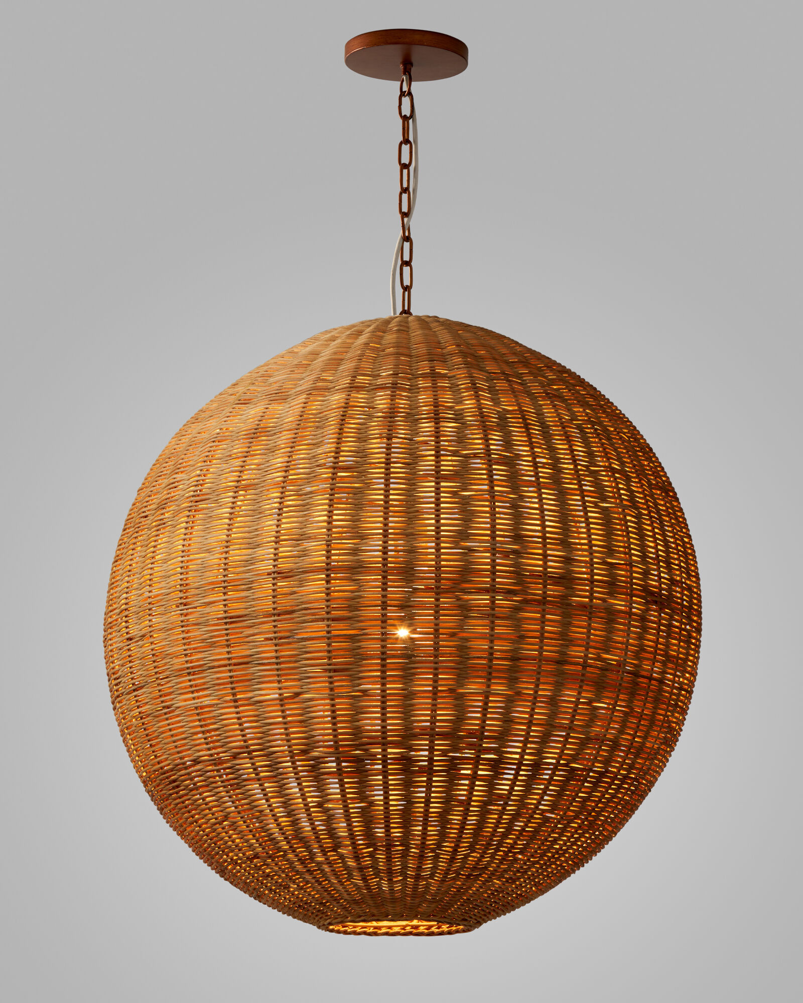Santa Barbara Rattan Round Pendant-26" thumbnail 5