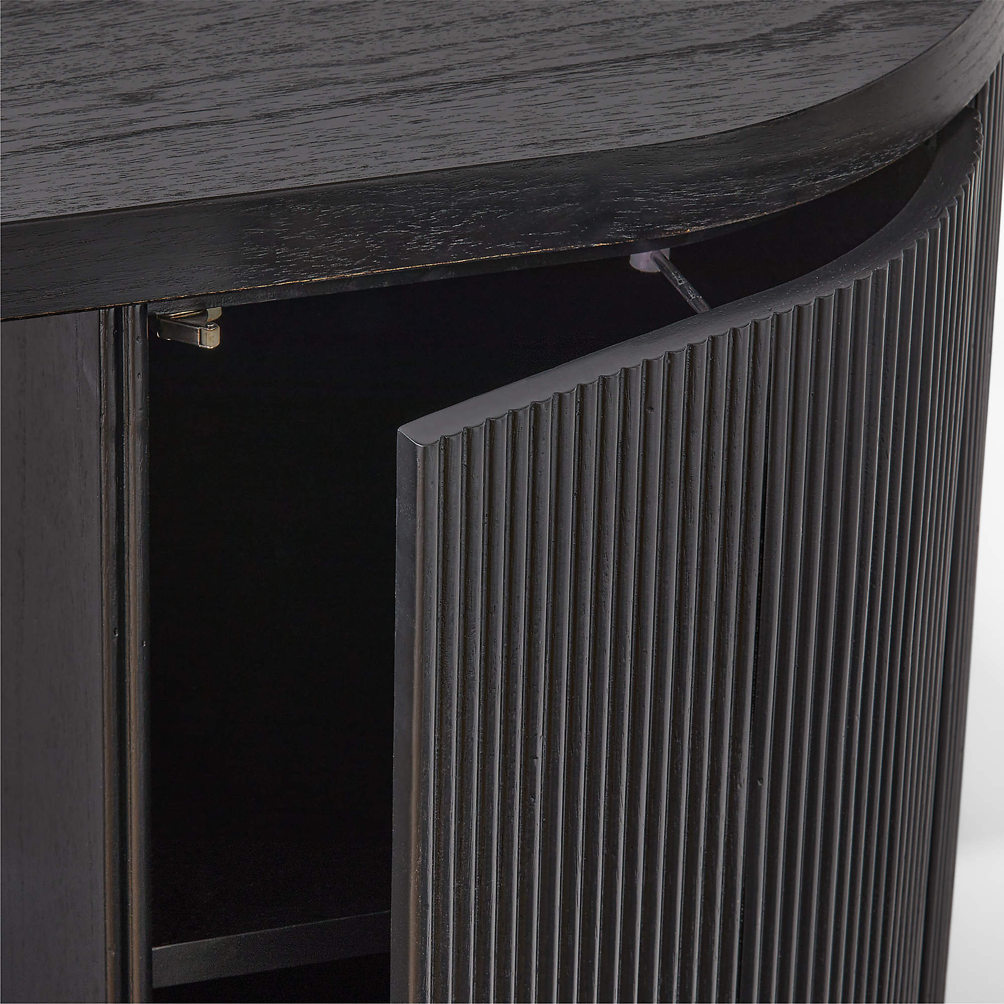 Reid Oval Black Wood Storage Desk thumbnail 6