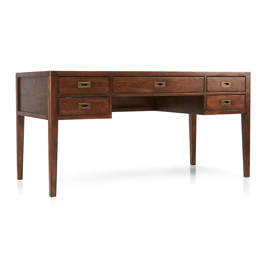 Morris 60" Chocolate Brown Desk thumbnail 2