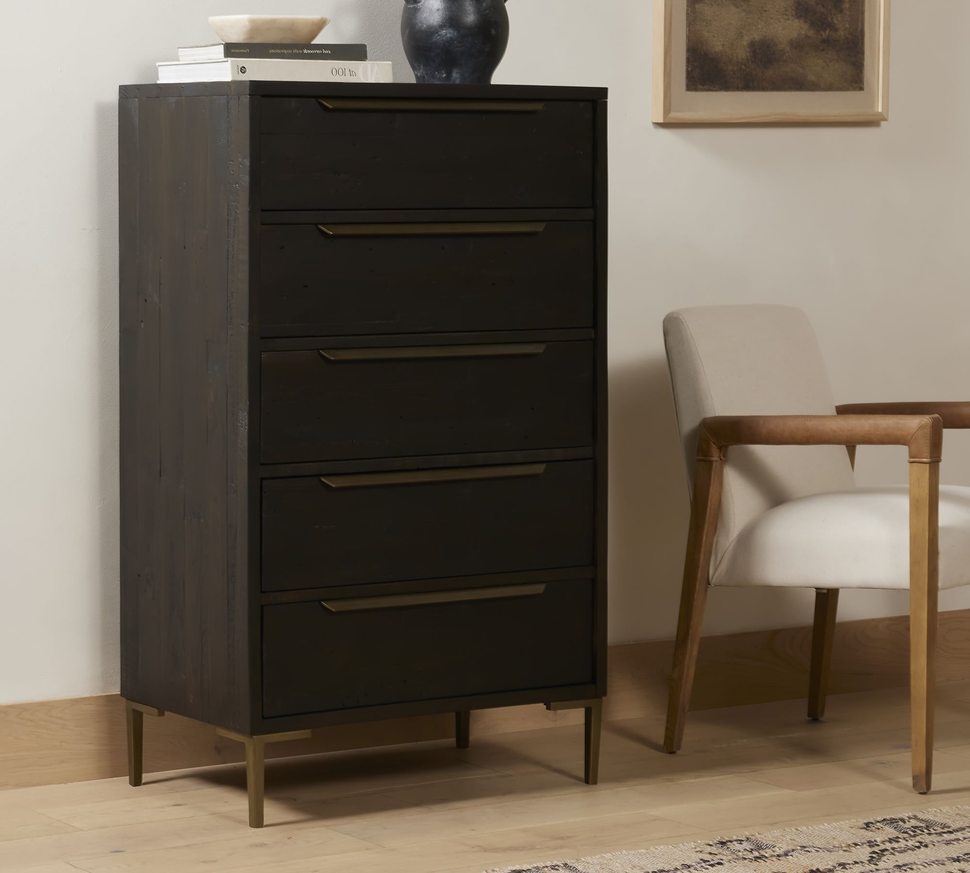 Braden Reclaimed Wood 5 Drawer Tall Dresser thumbnail 2