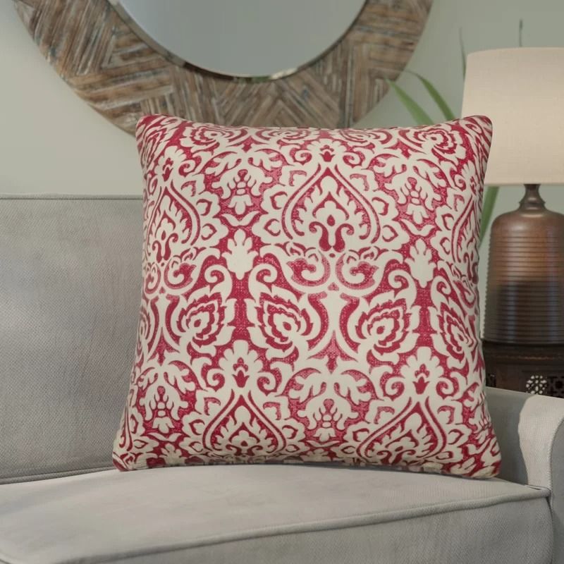 Godines Damask Throw Pillow 22x22 thumbnail 2