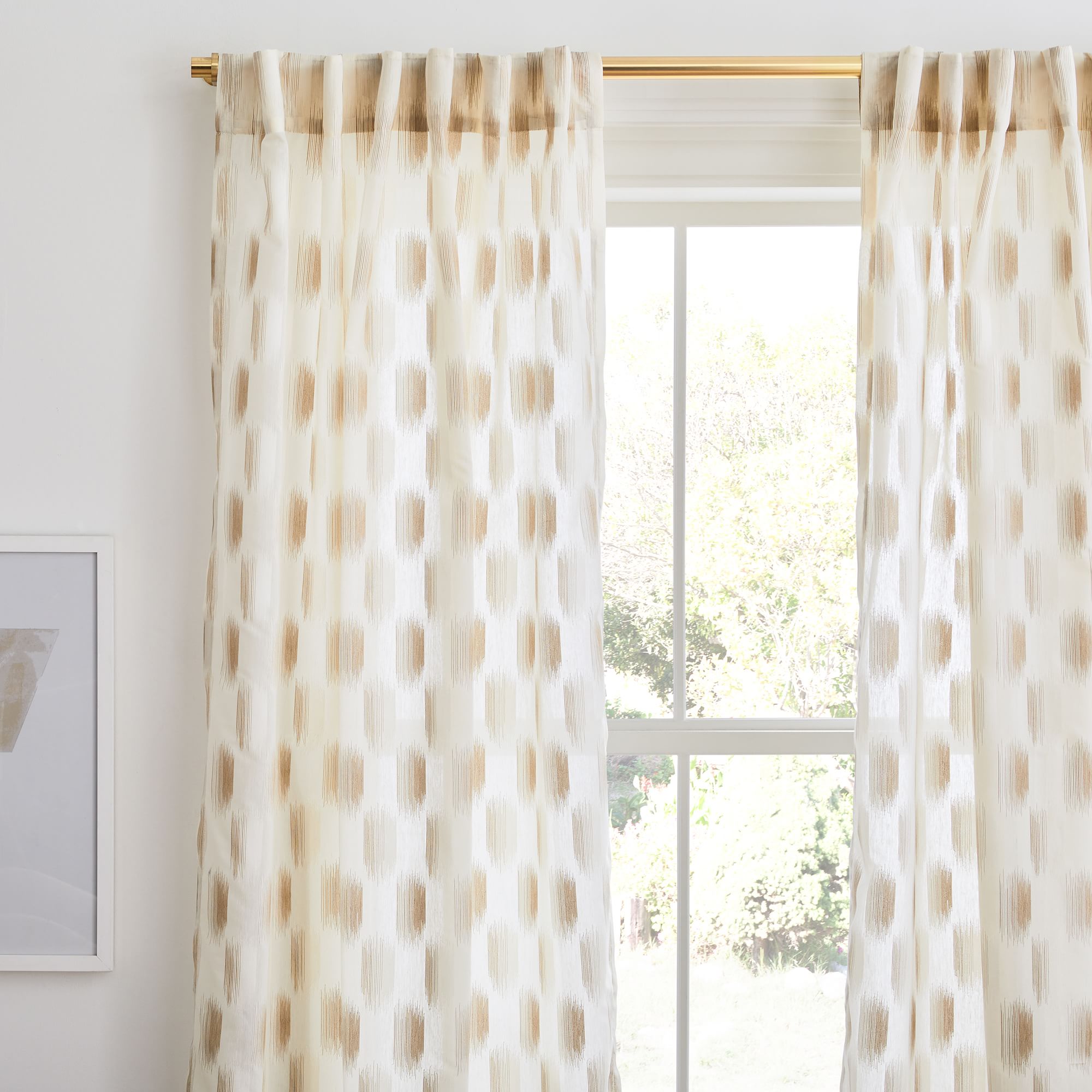 Sheer Shaded Dot Jacquard Curtain-108" thumbnail 3