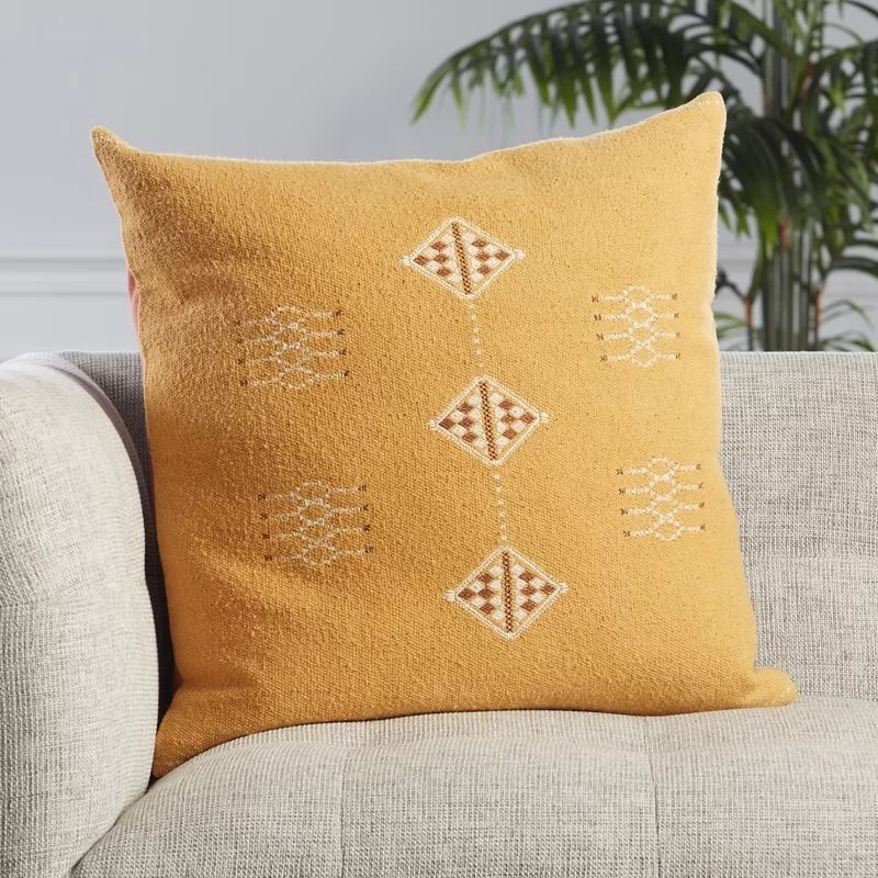 Váci Embroidered Wool Throw Pillow 22x22 thumbnail 2
