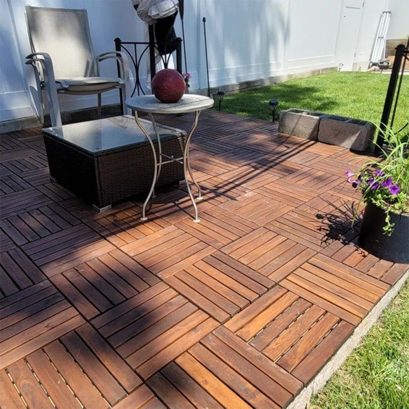 Wood Interlocking Deck Tile thumbnail 2