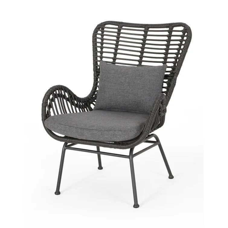 Tapscott Wicker Patio Chair with Cushions Set of 2 thumbnail 3