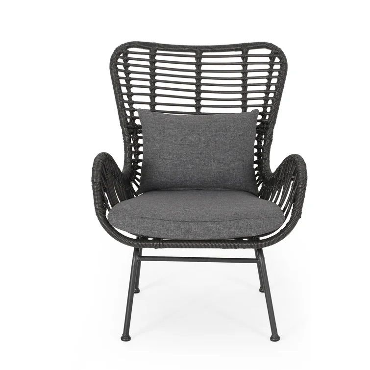 Tapscott Wicker Patio Chair with Cushions Set of 2 thumbnail 4